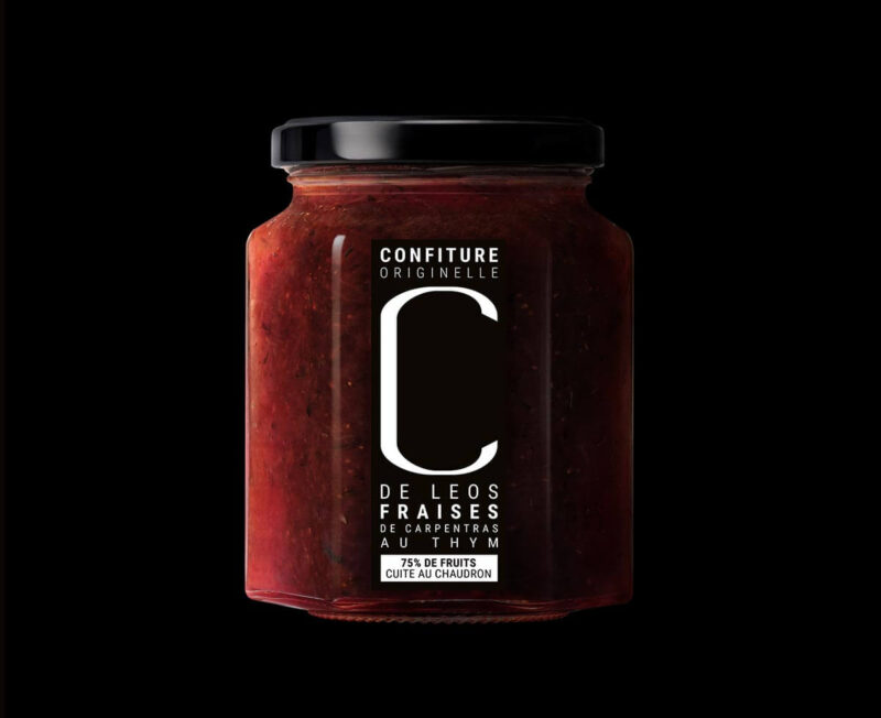 Confiture extra de Fraises de Carpentras au thym sauvage du Domaine de Leos sans étui – Image 2